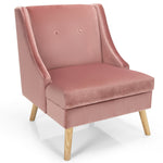 Velvet Upholstered Swoop Arm Accent Chair