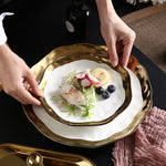 8/10 Inch Gold Inlay Edge Luxury Dinner Set