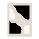 Abstract Geometric Beige Black Boho Minimalist Poster