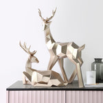 Deer Statue Reindeer Figurines Resin Sculpture