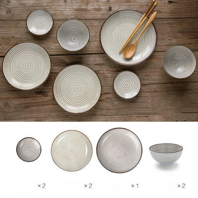 7pcs/set Japan style Ceramic Dinner Set