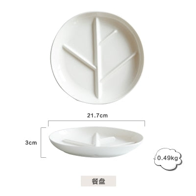 Western Style White Ceramic Plate