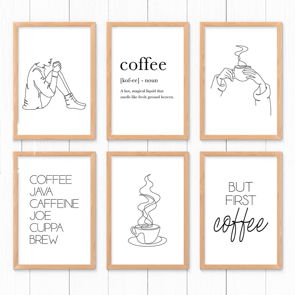 Nordic Coffee Bar Sign Wall Picture
