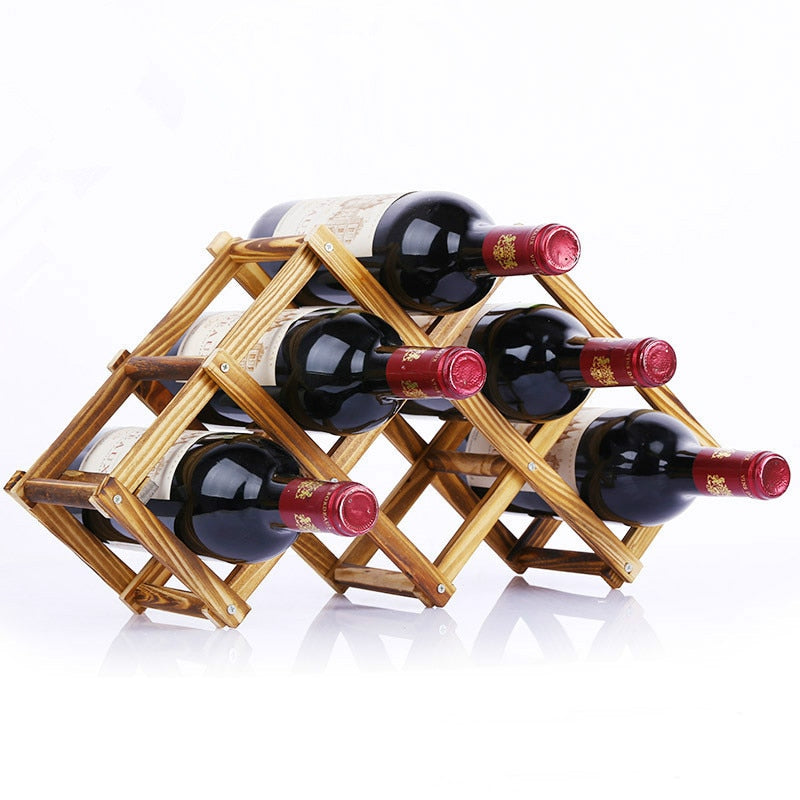 Collapsible Wooden Wine Bottle Rack
