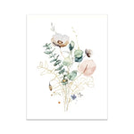 Green Gold Leaves Floral Poster