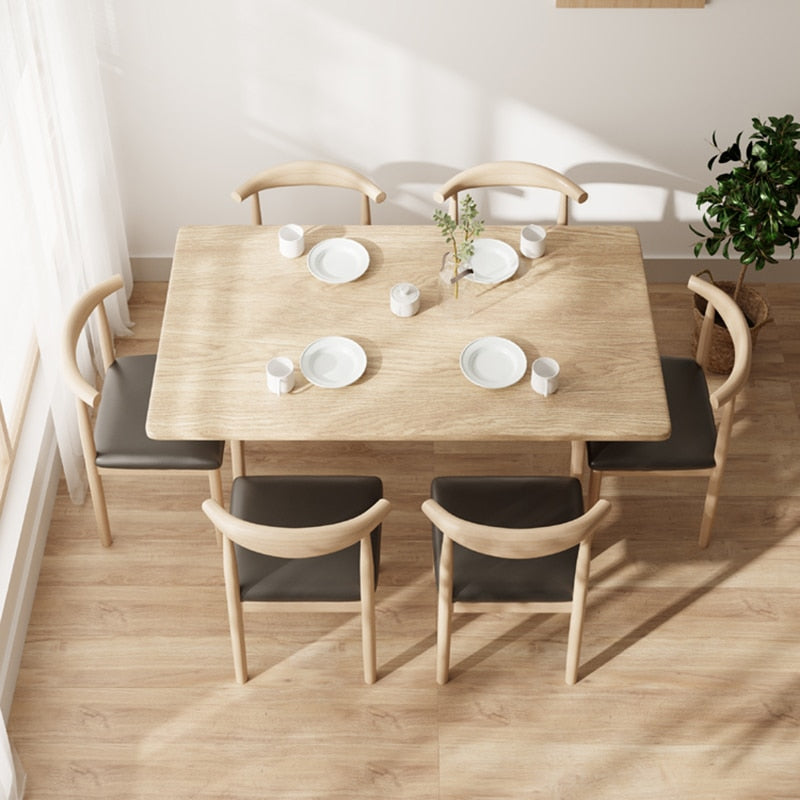 Wood Mobile Dining Table Set