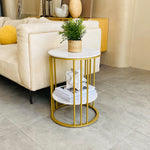 Round Marble Accent Coffee Table