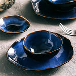 Blue Ceramics Irregular Shape Dinner Set