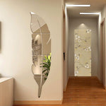 DIY Feather Plume 3D Mirror Wall Sticker